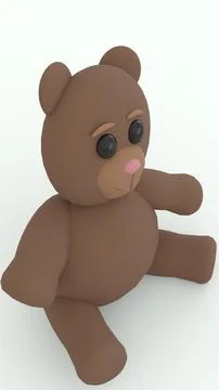 Teddy bear toy with white background Stock Illustration