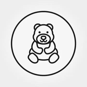 Teddy bear. Universal icon. Vector. Editable Thin line. Stock Illustration