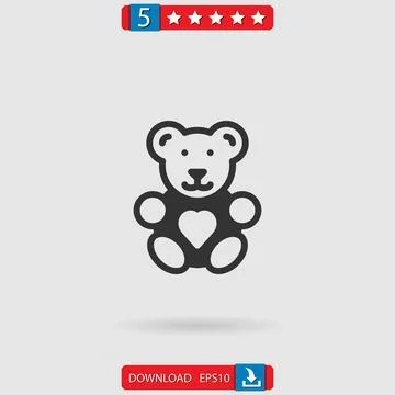 Teddy bear vector icon Stock Illustration