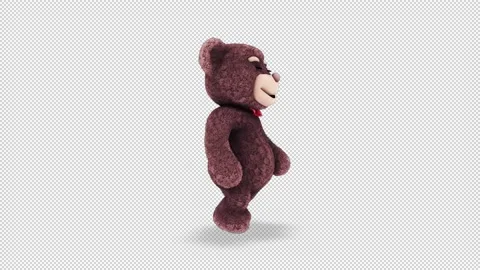 Teddy Bear Walking Loop on White Background Stock Footage 150573471