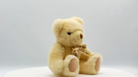 Teddy bear on a white background 4k Stock-Footage 120202828