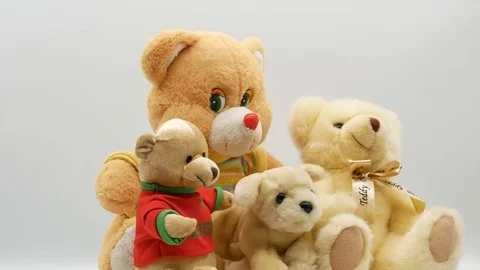 Teddy bear on a white background 4k Stock Footage 120204115