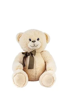Teddy bear on white background isolate. Selective focus. Stock Photos