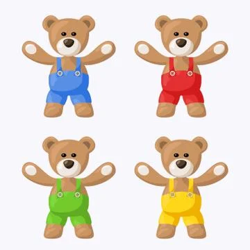 Teddy bears with pants Stock Illustration