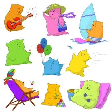 Teddy bears, rest Stock Illustration