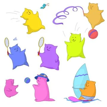 Teddy bears, sport Stock Illustration