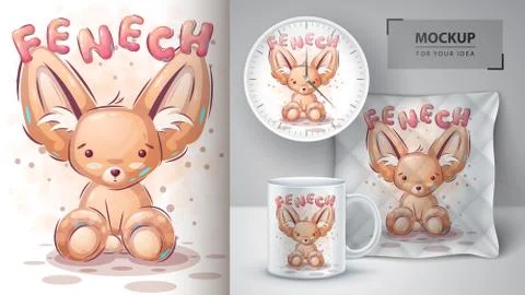 Teddy fenech poster and merchandising. Stock Illustration
