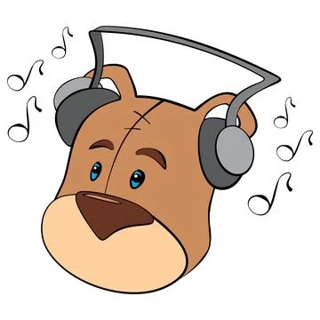 Teddy is listening Stock Illustration