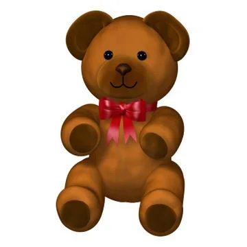 Teddy red bow Stock Illustration