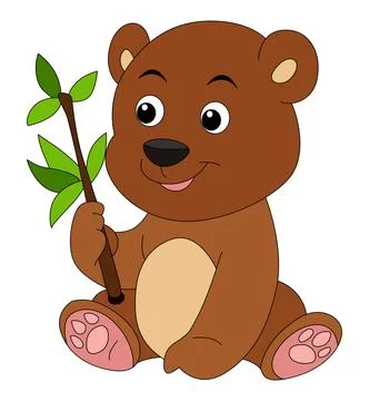 A teddy smiling on a white background Stock Illustration