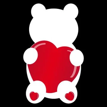Teddybear silhouette on black background Stock Illustration