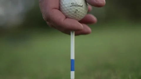 Tee Being Placed on the Green Stock Footage 47214987