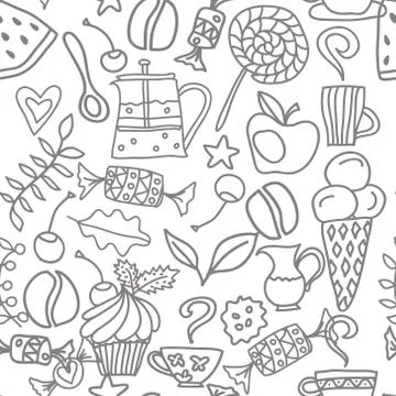 TEE COFFEE PATTERN Stock Illustration