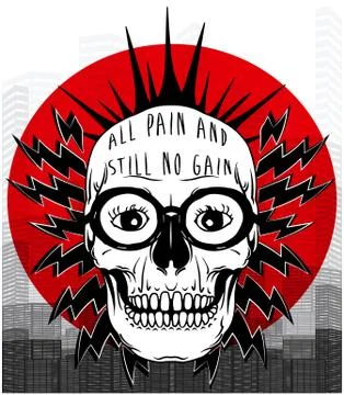 Tee graphic skull poster Illustrazione stock
