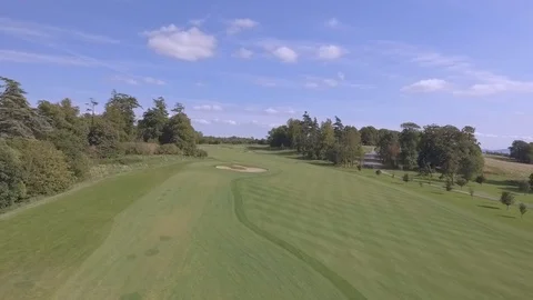 Tee to Green Flyby Of OMeara Course 1st Hole Stock Footage 91570969