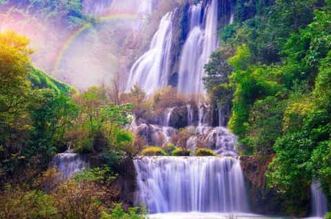 Tee lor su waterfall in Thailand at the tropical forest ,Thailand Stock Photos