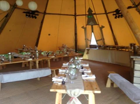Tee Pee Tent Wedding Set-up Stock Photos