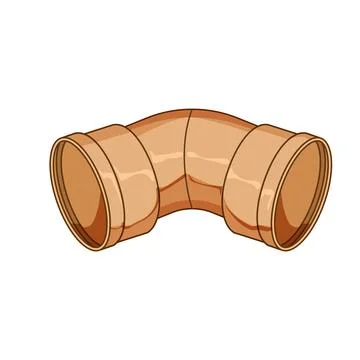 Tee pipe elbow cartoon vector illustration Stock Illustration