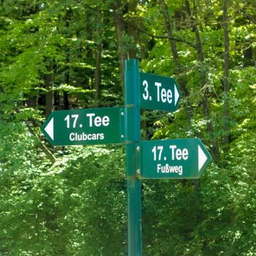 Tee sign, golf Stock Photos