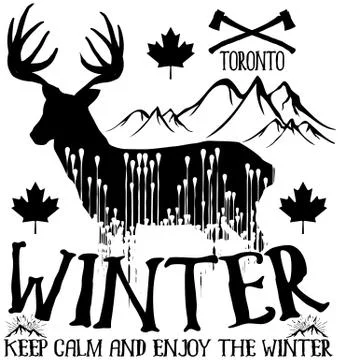 Tee winter graphic design Stock Illustration