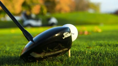 Teeing Off on the Golf Course Stock Footage