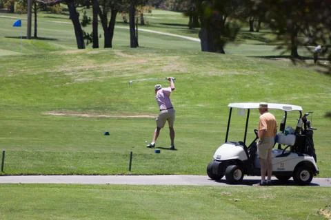 Teeing Off on the Golf Course Stock Photos