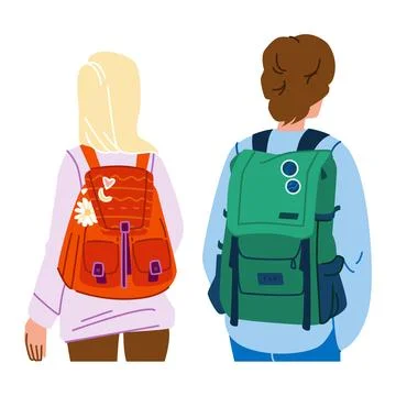 Teen backpack vector イラスト素材