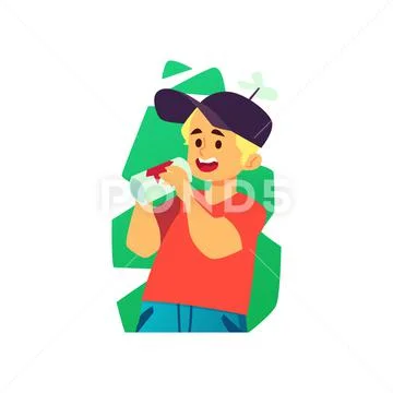 Teen boy with water, Stock image