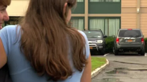 Teen couple walking 2 Stock Footage 10605053