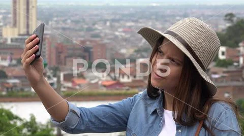 Teen Girl Taking Selfies Stock Photos