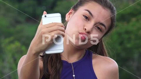 Teen Girl Taking Selfies Stock Photos