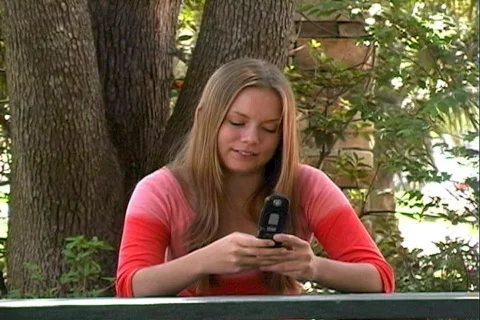 Teen Girl Texting-7 Stock Footage