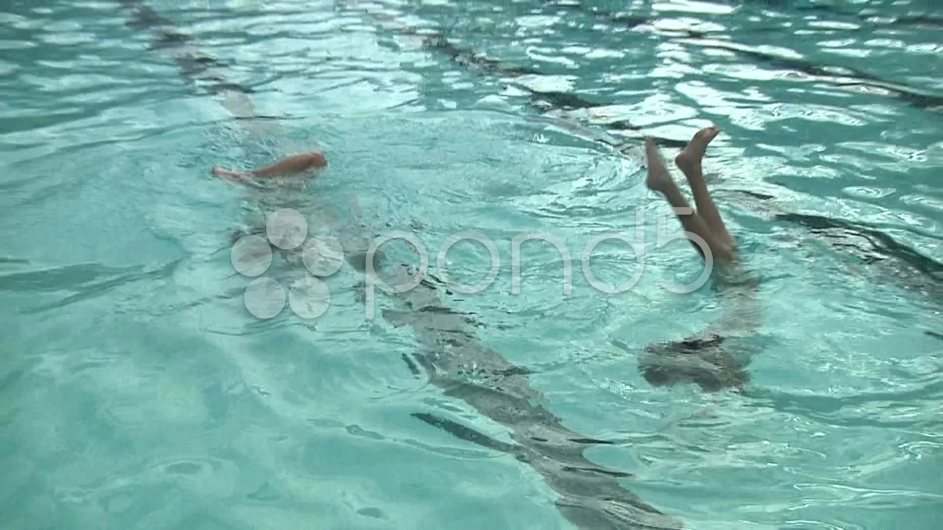 Teen Girls Underwater Handstands Outdoor, Stock Video