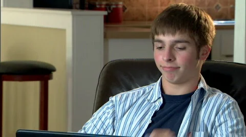 Teen with Laptop 304 Stock Footage