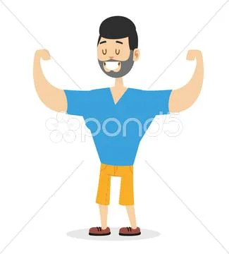 Teen power strong man illustration on white background Stock Illustration