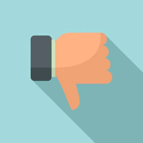 Teen problem thumb down icon, flat style Illustrazione stock