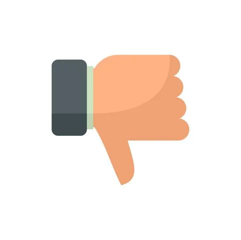 Teen problem thumb down icon flat isolated vector Illustrazione stock