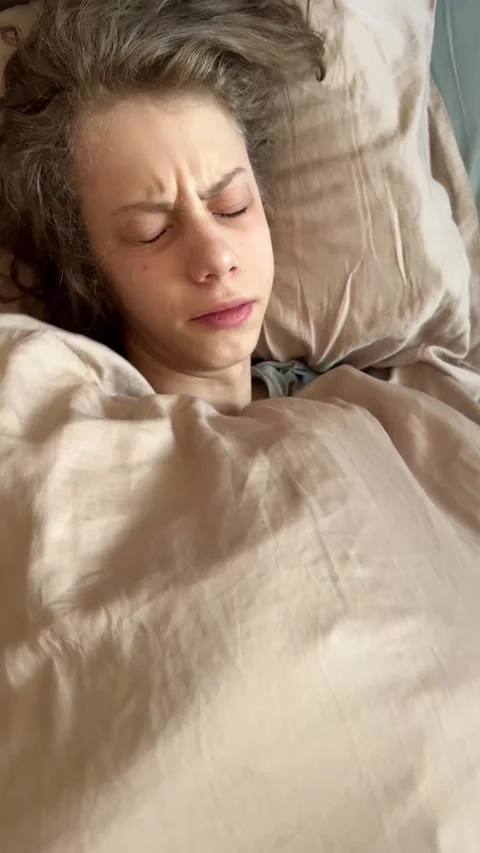 Teen Refusing to Wake Up in Bed Footage Stock Footage 334125544