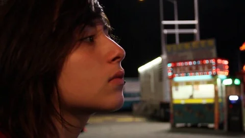 Teen by ticket booth Stock Footage 80179266