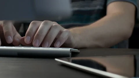 Teen Types at Computer Stock Footage 56351148