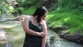teen wading in water 8019 HD Footage