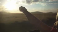 Teen Waves Her Hand In The Wind In A Convertible Stock Footage