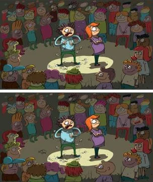 Teenage Awkward Flirting Differences Visual Game Stock Illustration