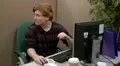 Teenage boy messing around in the office HD Footage