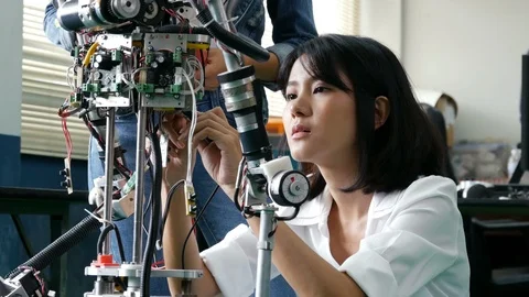 Teenage Engineering fixing machine in workshop. Stock Footage 94285041