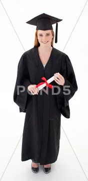 Teenage Girl Celebrating Graduation Stock Photos