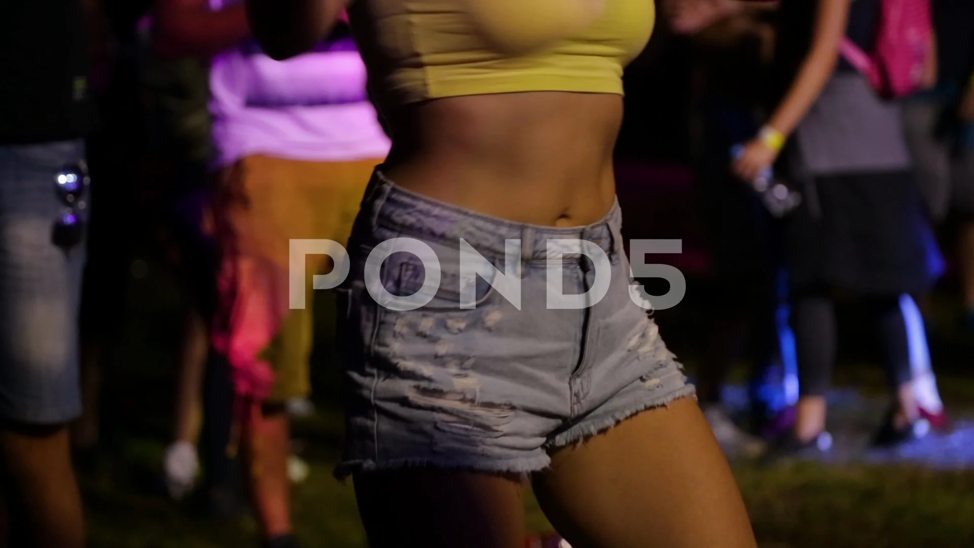 Teenage Girl Dancing at The Rave Techno , Stock Video