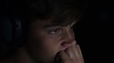 Teenage looking at a computer screen Video stock 63228901