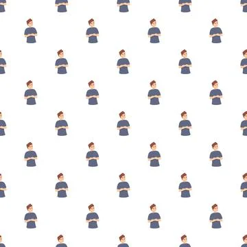 Teenager boy standing thinking pattern contemplating choice Stock Illustration
