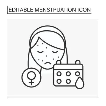 Teenager problems line icon. Stock Illustration